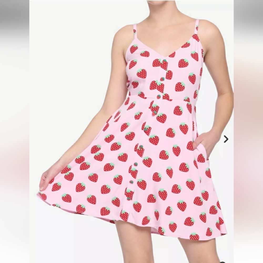 Large Size Hot Topic Strawberry Summer Dress
